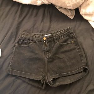 XS Black Denim Shorts Oak + Fort